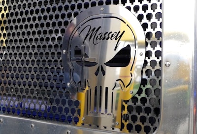 Punisher skull on Troy Massey's Peterbilt grille