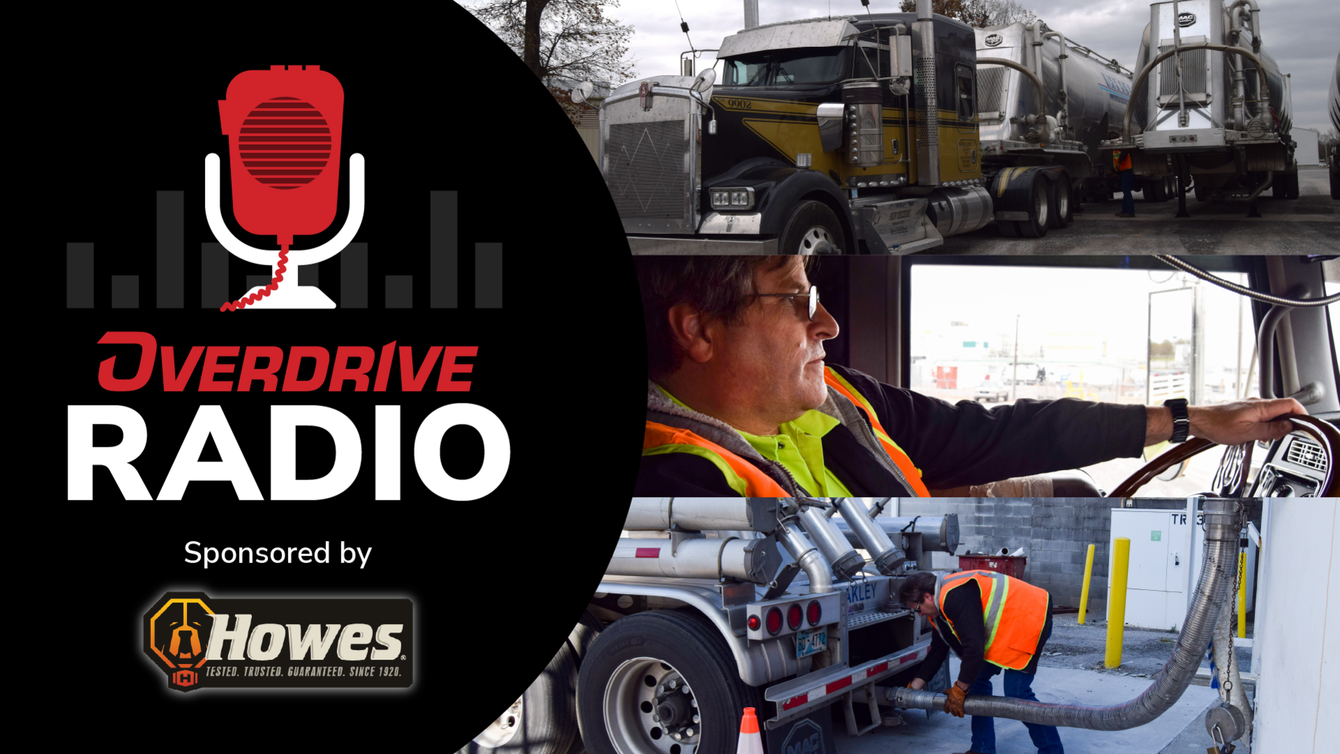 YouTube thumbnail with overdrive radio logo sponsored by howes