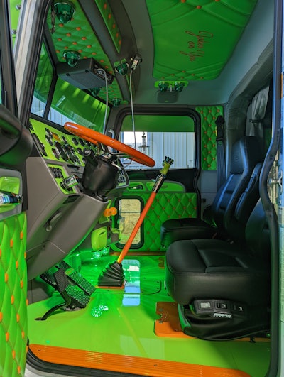 Interior of Rob Hallahan's 2022 Peterbilt 389