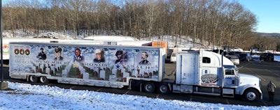 Meyer's tractor trailer in full view