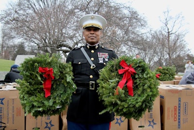 Wreaths Across America Day was this past weekend, December 17, 2022. It was for the 2021 event, described below, that Gold Star Mother Jill Williams made her pilgrimage to honor her son. That day saw wreath-laying events at 3,136 different locations across the country. The fallen were remembered as each name was said aloud and honored. More than 525 truckloads of wreaths were delivered by 390 different carriers and more than two million volunteers, a third of whom were children, helped place 2.4 million veterans' wreaths on headstones across the country.