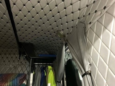 Interior of Horace Goldman's 1987 Peterbilt 359