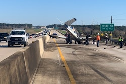Plane emergency landing on Texas highway