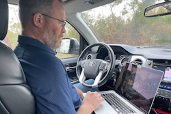 Counting on connectivity. SureCall's Fusion2Go OTR cell phone signal booster increased reception during testing in rural Northwest Florida. CCJ senior editor Tom Quimby is shown above testing his mobile hot spot.