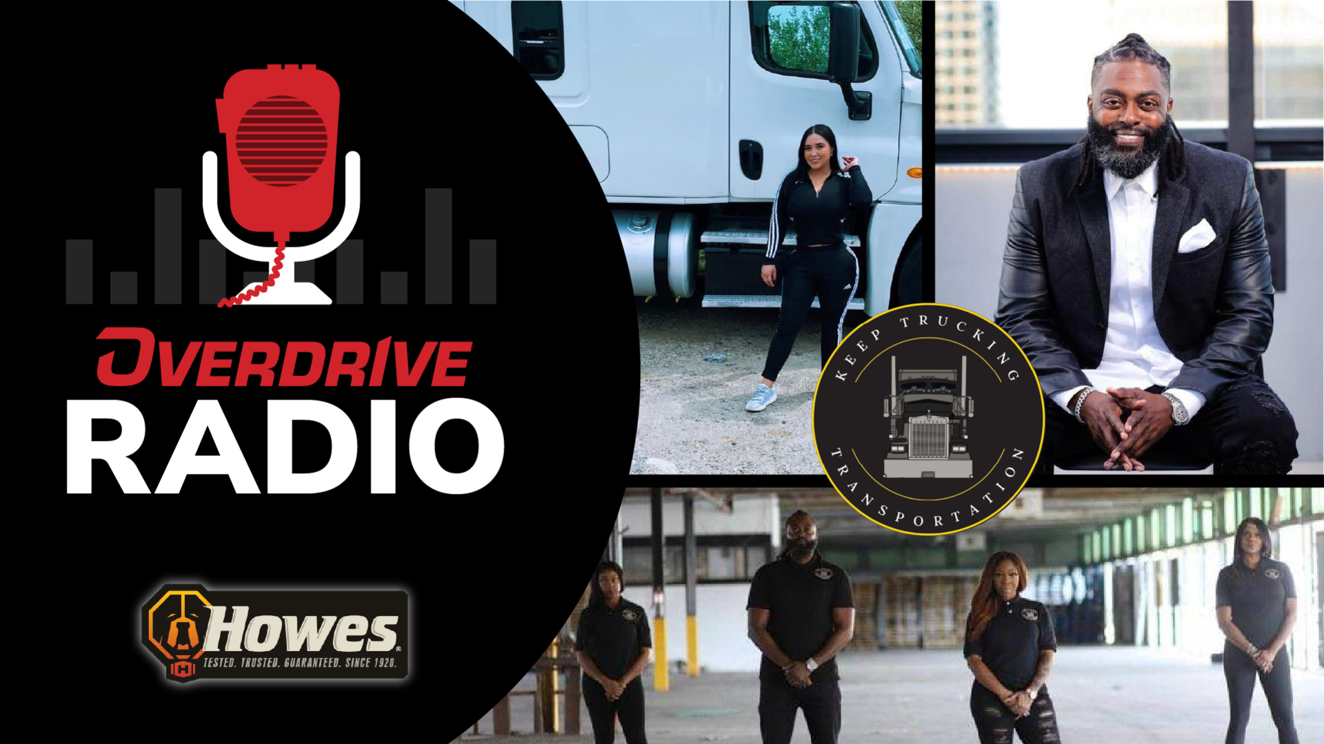 overdrive radio youtube thumbnail with mike nelms and keep trucking transportation