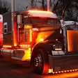 John McCormick's Kenworth lit up at night