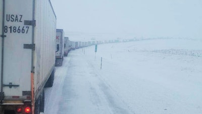 Backed-up traffic on I-80 during closure
