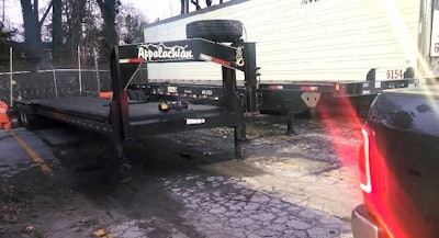 Danny pulling his truck away from his parked trailer