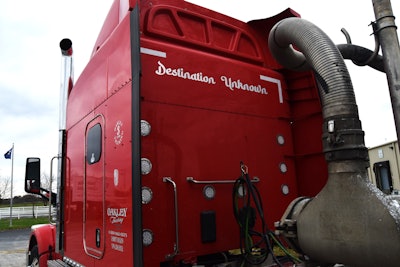 View of Charlie McCormick's 'Destination Unknown' Pete's back of cab