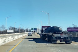 Loaded flatbed on highway