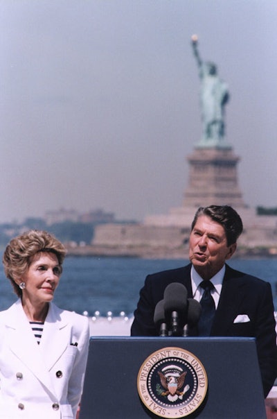 reagan statue of liberty reopening.