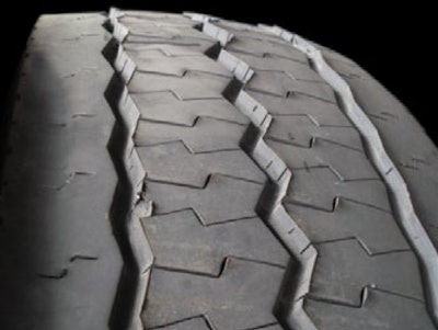 truck tire feather wear