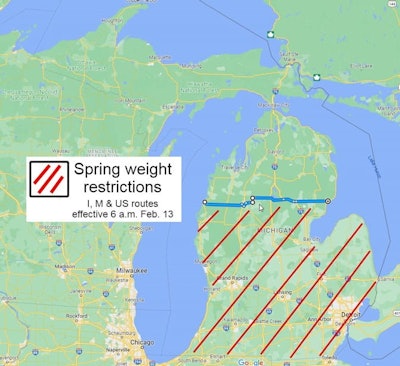 Michigan spring 2023 weight restrictions
