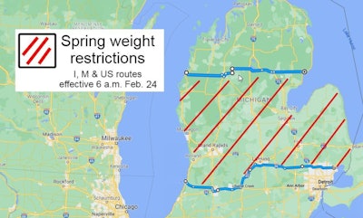 Updated Michigan spring weight restrictions