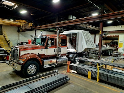 Bielucki gets loaded with steel at one of his main customers.
