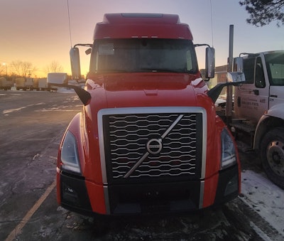 Kelvin Schmidt's early-morning delivery of a 2024 Volvo VNL