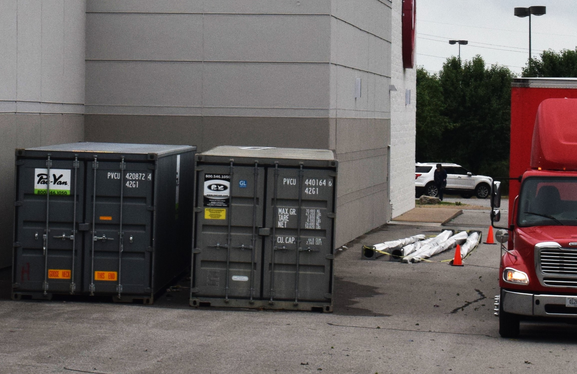 semi truck in parking lot