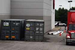 semi truck in parking lot