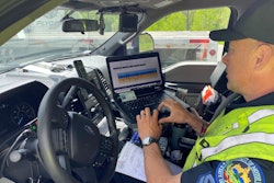 Officer checking ELD logs