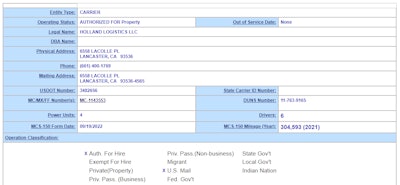 Holland Logistics' Safer system snapshot image