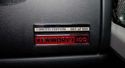 Kenworth W900L Limited Edition numbered badge