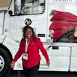 Angelique Temple, owner-operator of Virginia-based Tornado Transport LLC, won a 2018 Volvo VNL during Women in Trucking's Salute to Women Behind the Wheel event at the Mid-America Trucking Show on March 31.