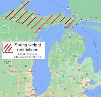 Michigan spring weight restrictions april 12 2023