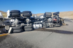 semi-truck rollover accident