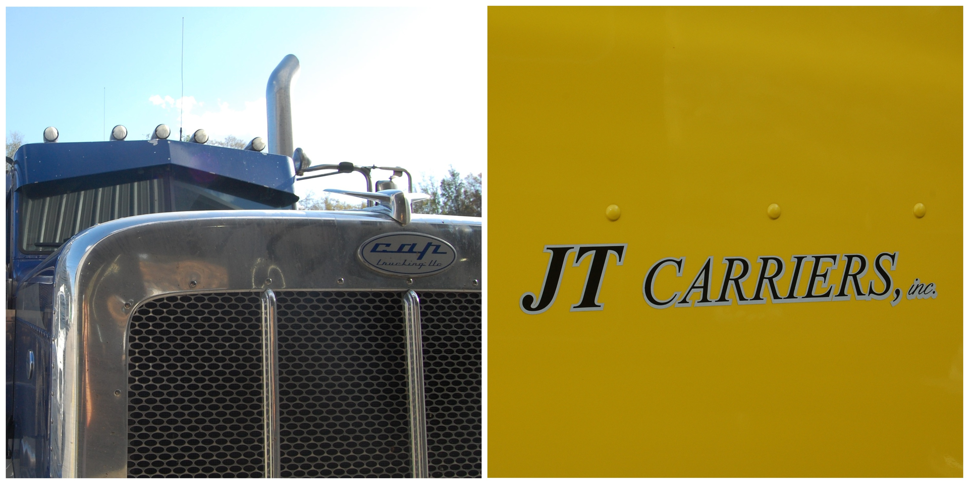 CAP Trucking and JT Carriers logos, side by side