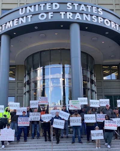 Truckers Movement for Justice demonstrators at U.S. DOT headquarters