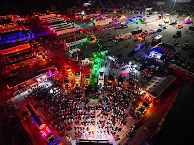 Large Cars and Guitars stage overhead view