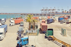 Drayage trucks at California port