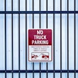 No truck parking sign