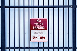 No truck parking sign