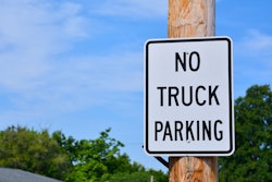 No truck parking sign