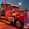Philip Rindelhardt's 2000 Kenworth W900L at night