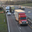 trucks in construction zone