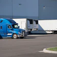 trucks and trailers at dock