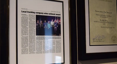 Local press, commendation from Louisiana senate frame in john Mcgee's office