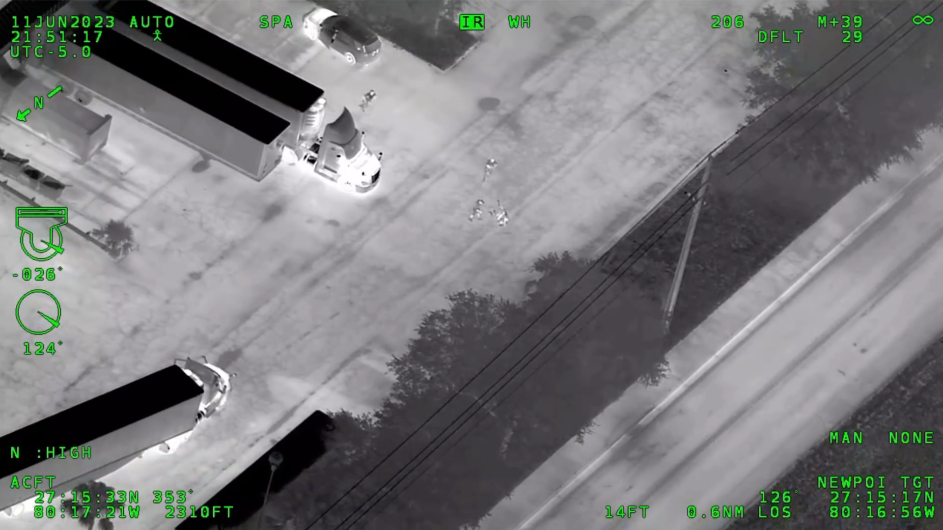 Infrared video footage of trucker tackling fleeing suspect