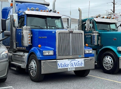 Debbie Desiderato's 2017 Western Star with Make-A-Wish sign