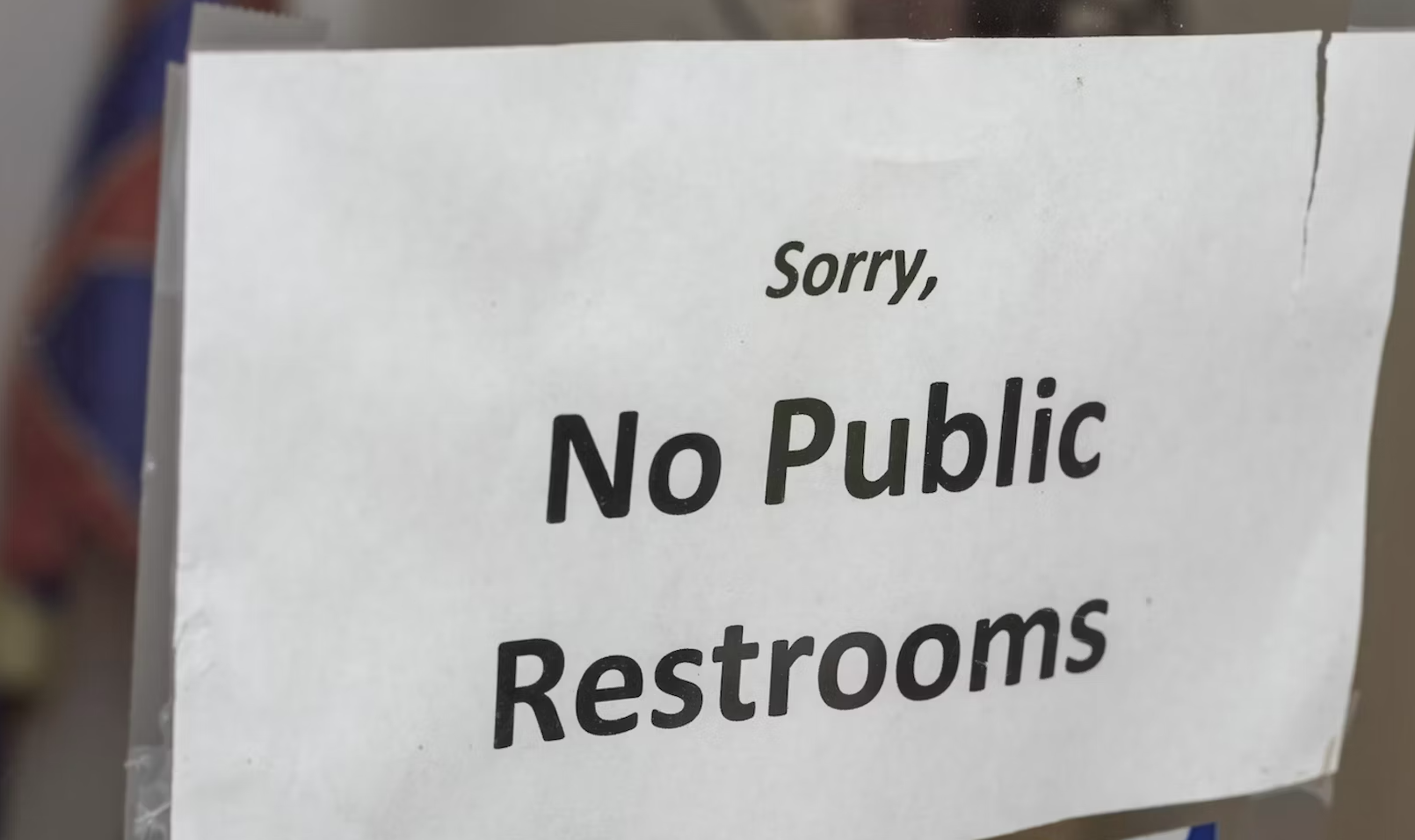 No public restrooms sign