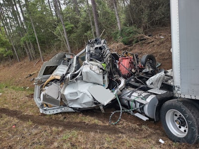 wrecked semi severe