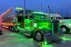 Cody Davis' 2022 Kenworth W900L at night