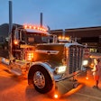 Barry Kasdorf's 2023 Peterbilt 389X at night