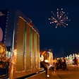 Fireworks and trucks at 2023 Walcott Truckers Jamboree