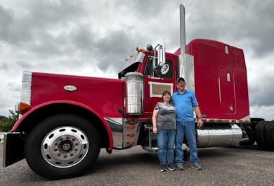 Ron Henrie and his brand-new Peterbilt 389