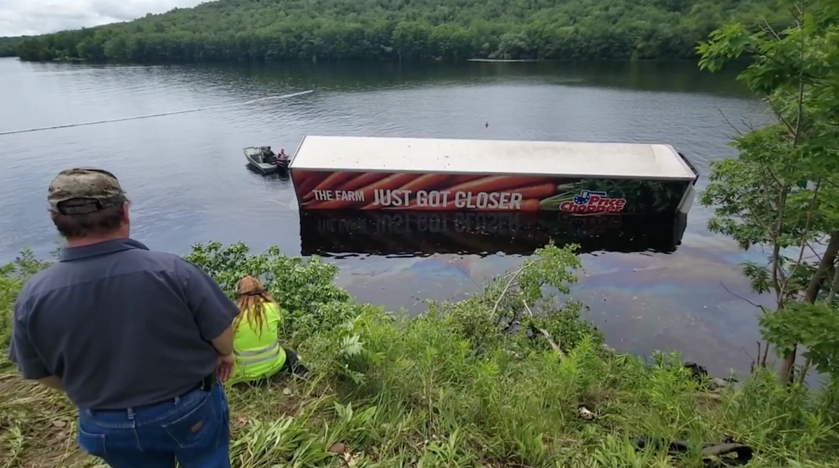 Truck driver swims ashore after crash into Harriman Reservoir in Vermont