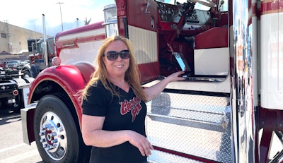 Kate Whiting and her 'Cherry Pie' 1973 Kenworth W900A