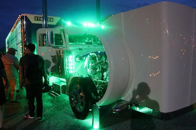 Zach Strayer's 2023 Peterbilt 389 and 2023 Wilson at night